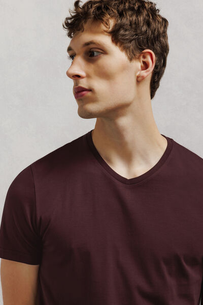 Tee shirt col V en coton