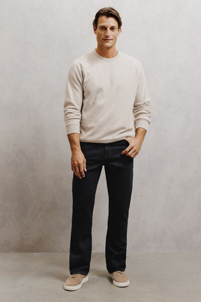 Jean straight revers color&eacute; 100% coton
