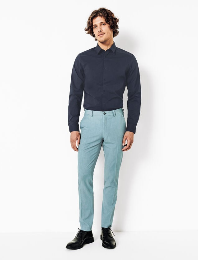 Chemise slim unie coton