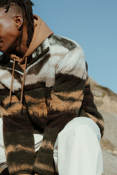 Veste en sherpa imprimé