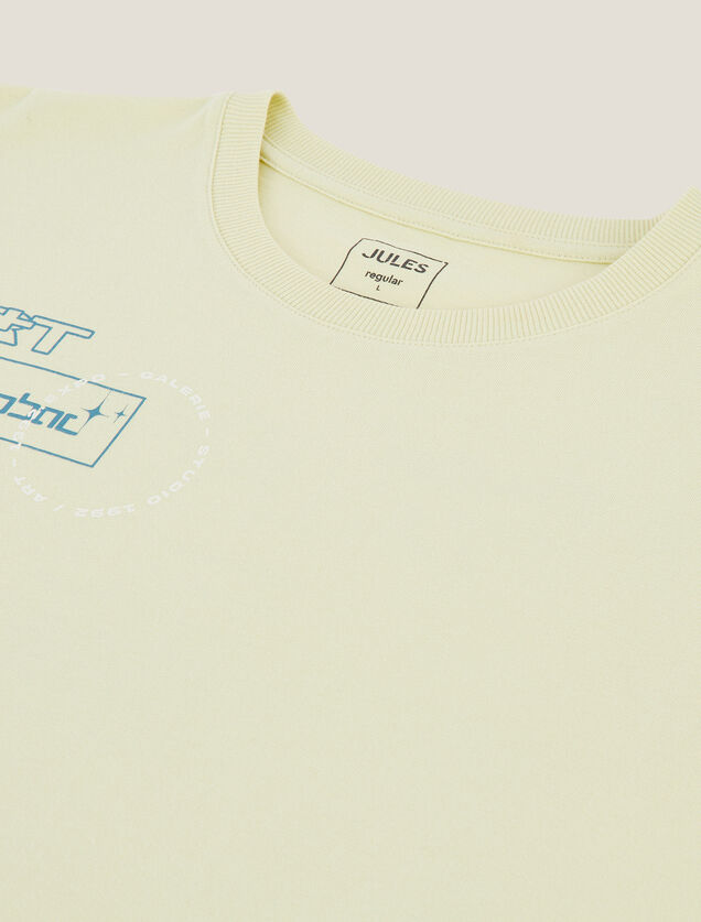 Tee shirt imprim&eacute; en coton col rond