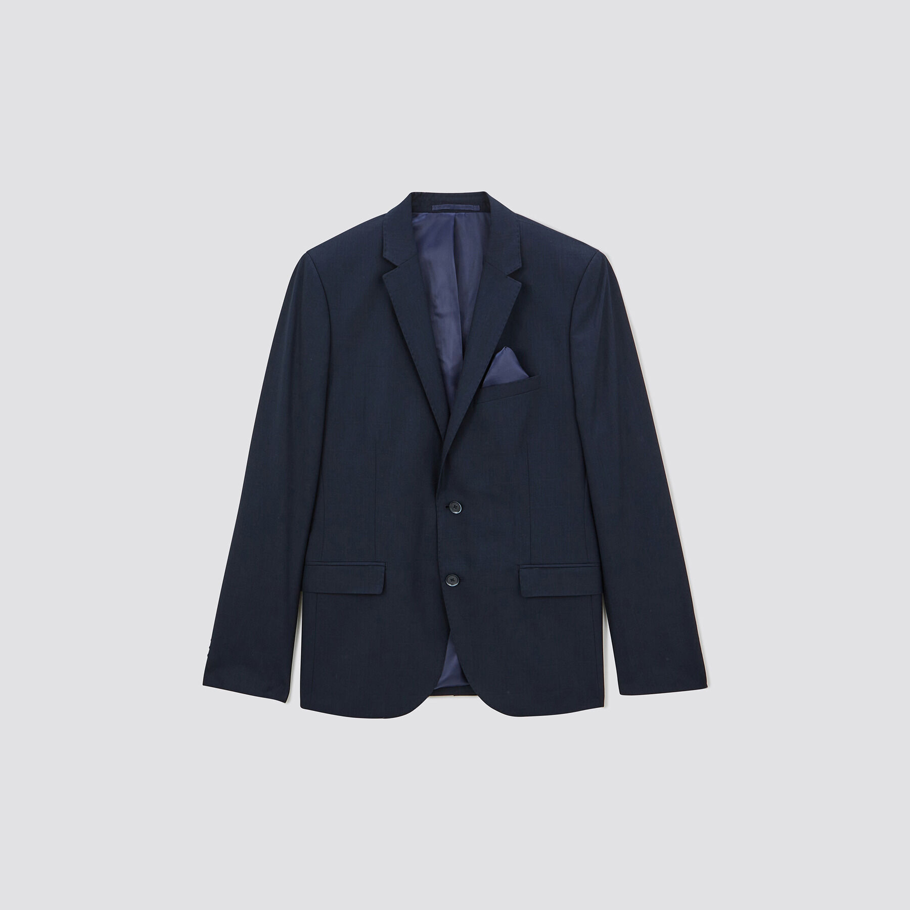 Veste de costume slim carreaux Bleu Jules