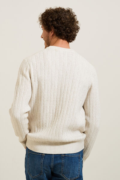 Pull col rond torsade