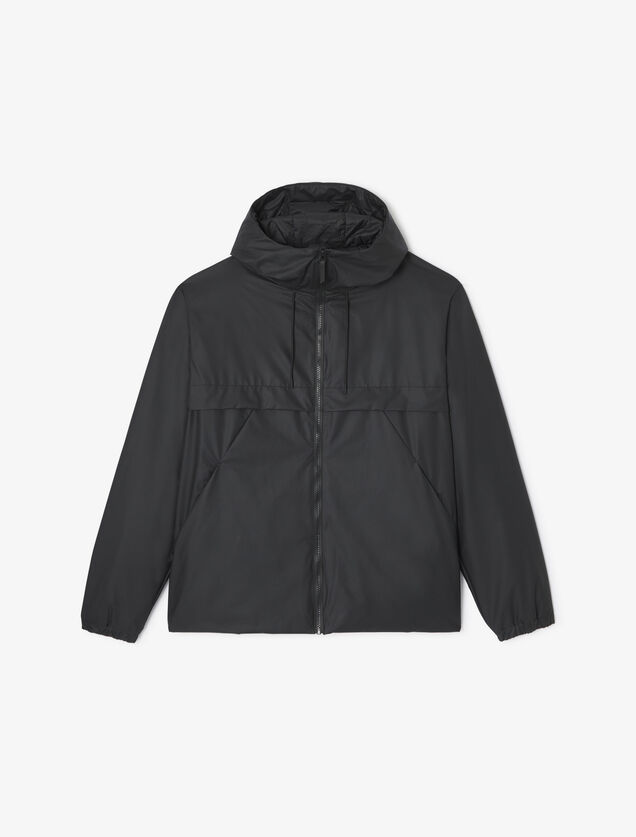 Blouson coupe-vent d&eacute;perlant &agrave; capuche