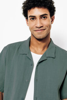 Chemisette en gaze de coton col requin