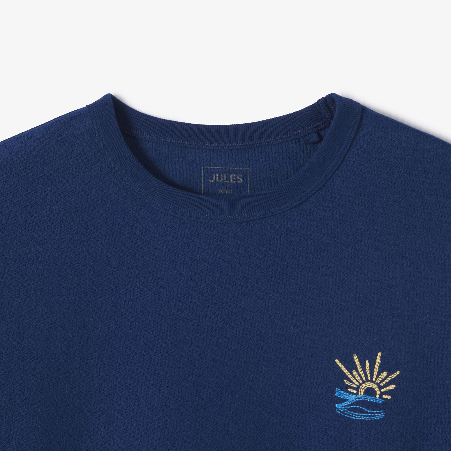 Tee shirt relax brod&eacute; devant dos textur&eacute;