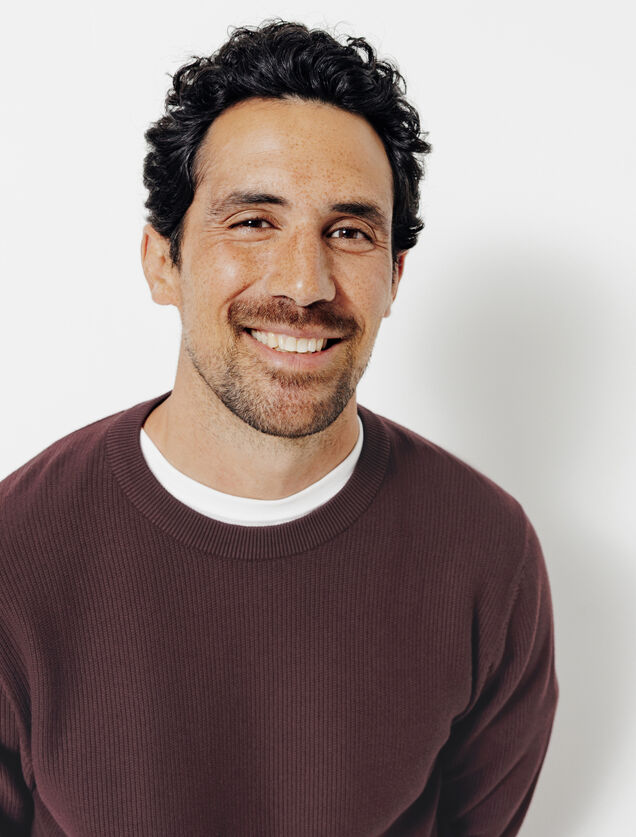 Trui ronde hals in fantasie stekenpatroon