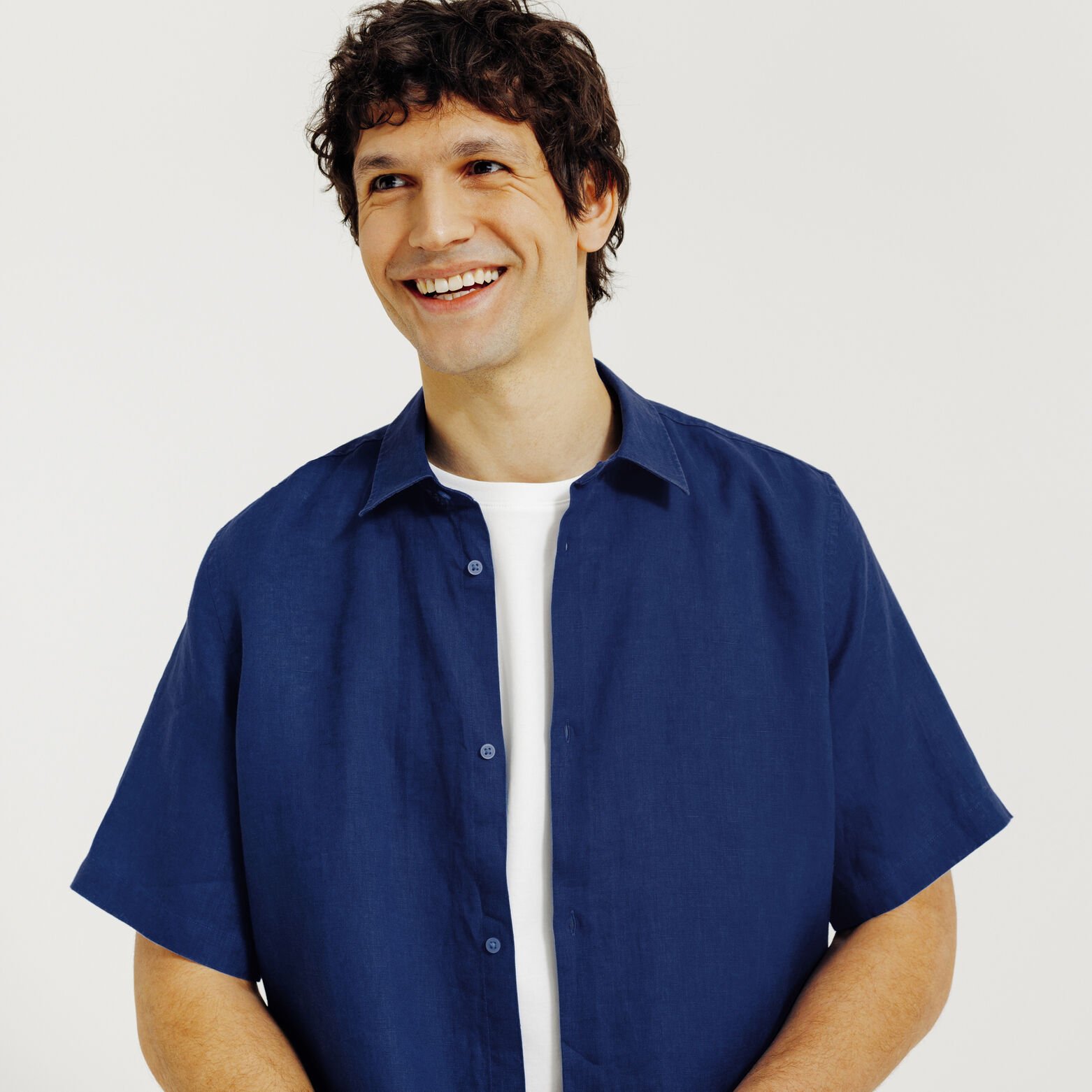 Chemisette en coton lin unie