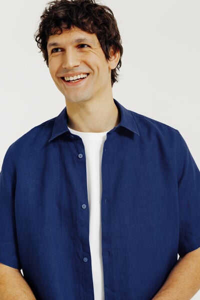 Chemisette en coton lin unie