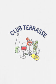 Gevlamd T-shirt met print club terrasse