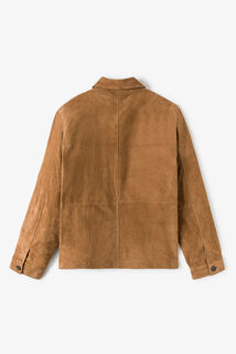 Leren jack met knopen