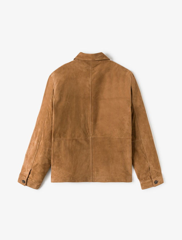 Leren jack met knopen