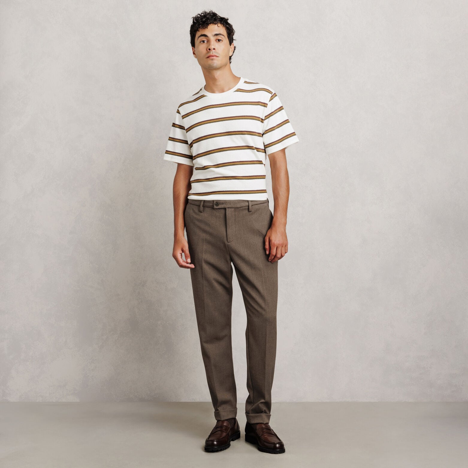 Pantalon chino tapered flanelle fantaisie