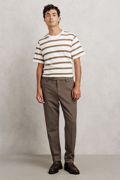 Pantalon chino tapered flanelle fantaisie