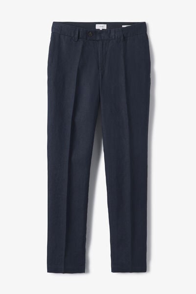 Pantalon chino straight 100% lin