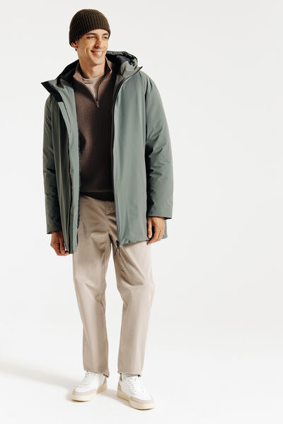 Pull col montant zippé gaufré