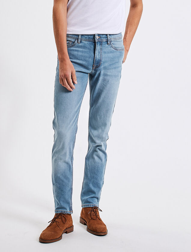 Jean straight en coton et polyester recycl&eacute;s water