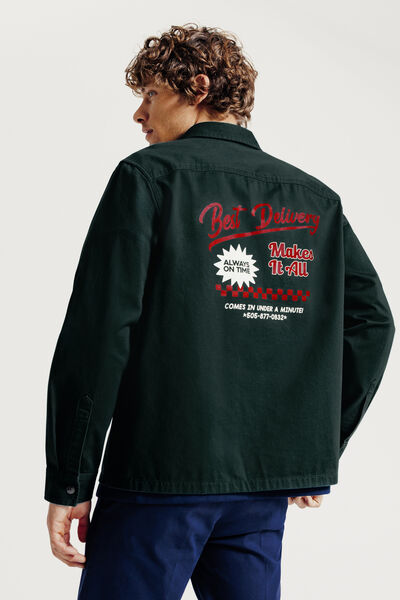 Overhemd in katoen met print