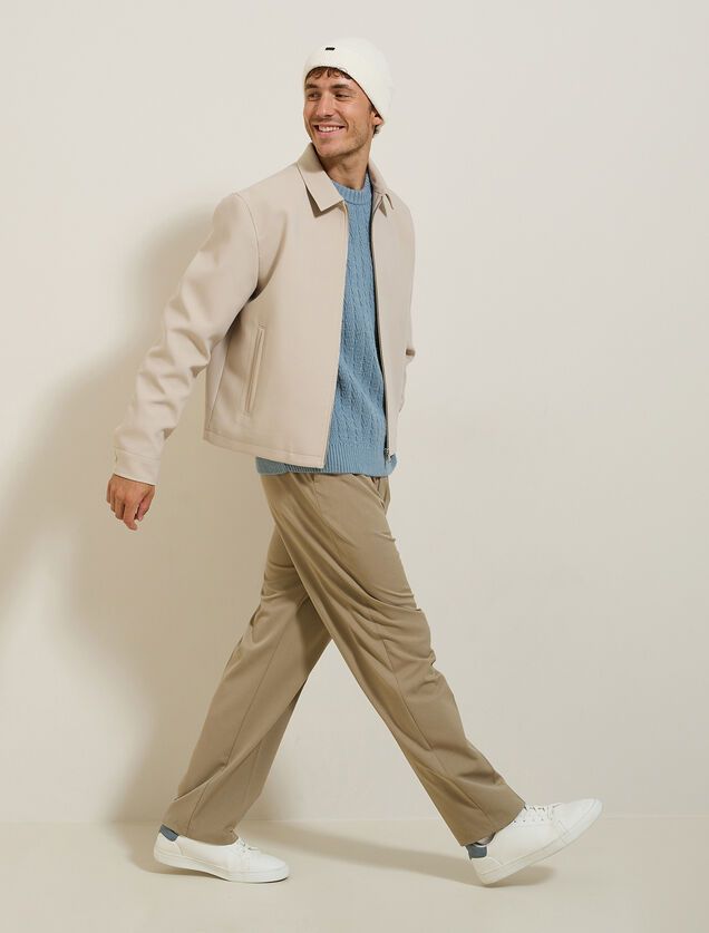 Pull col rond torsade