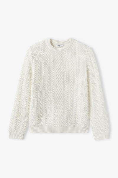 Pull col rond torsad&eacute;