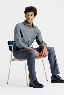 Strijkvrij regular fit hemd in katoen