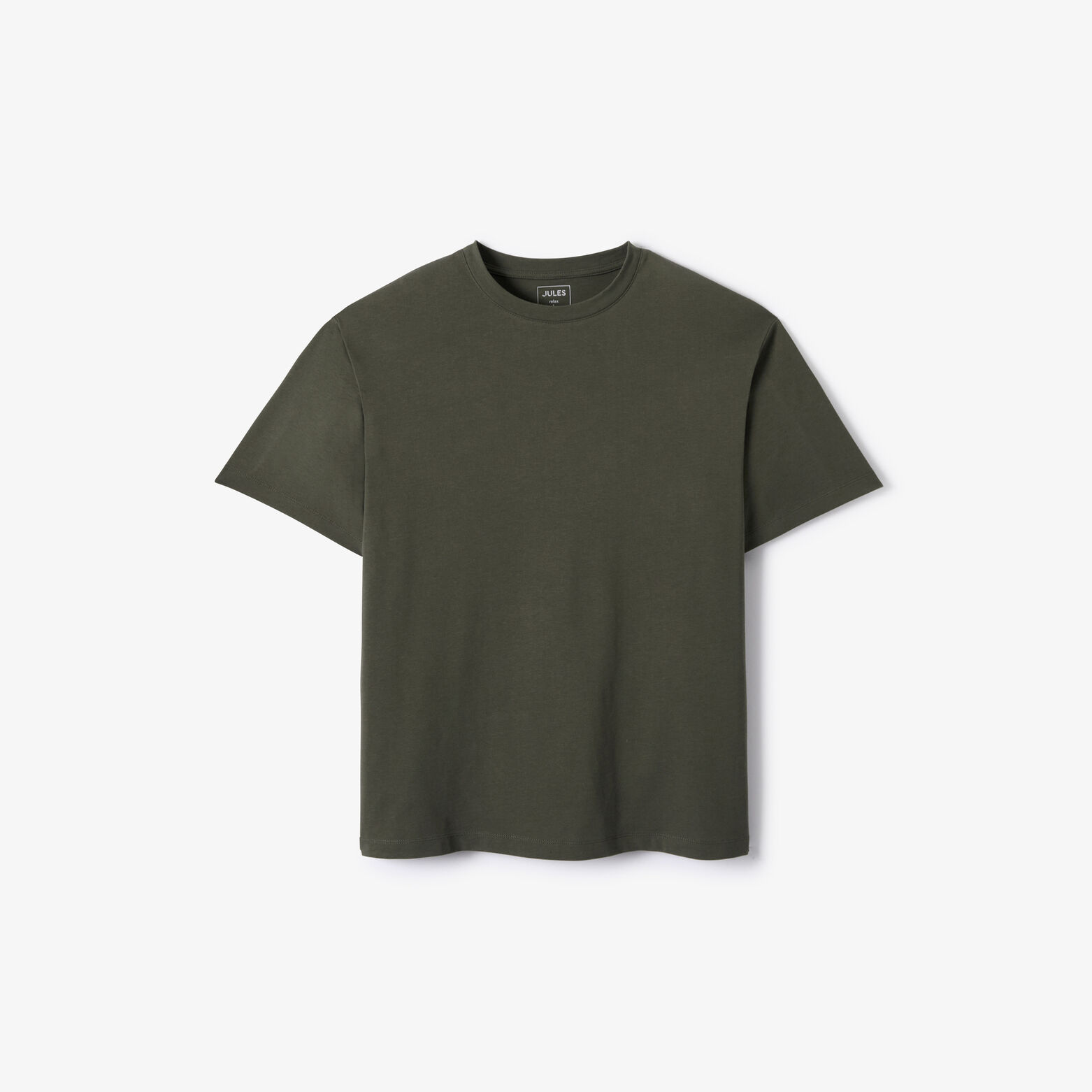 T-shirt relax ronde hals, postzegel rugprint