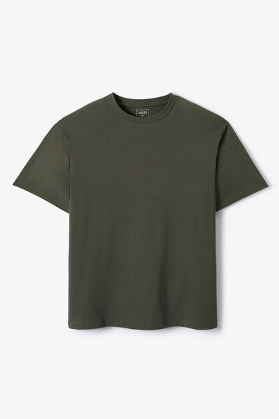 T-shirt relax ronde hals, postzegel rugprint