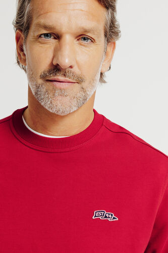 Sweat col rond effet délavé patch