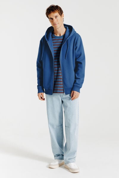 Sweater met kap en rits