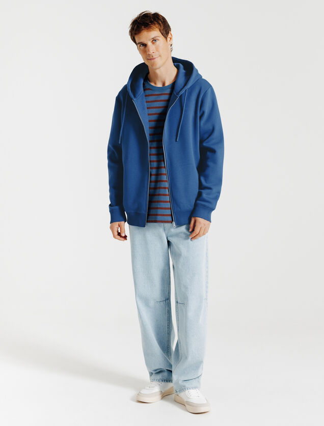 Sweater met kap en rits