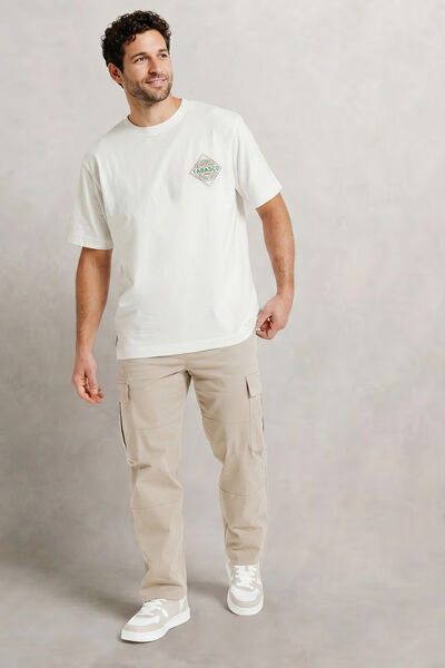 T-shirt met borstprint Tabasco-licentie 