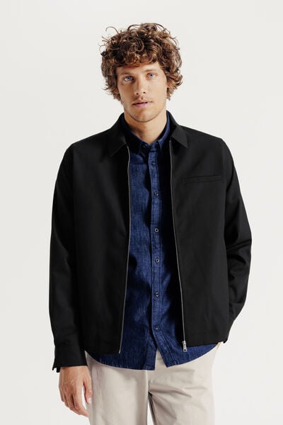 Veste col chemise zipp&eacute;e
