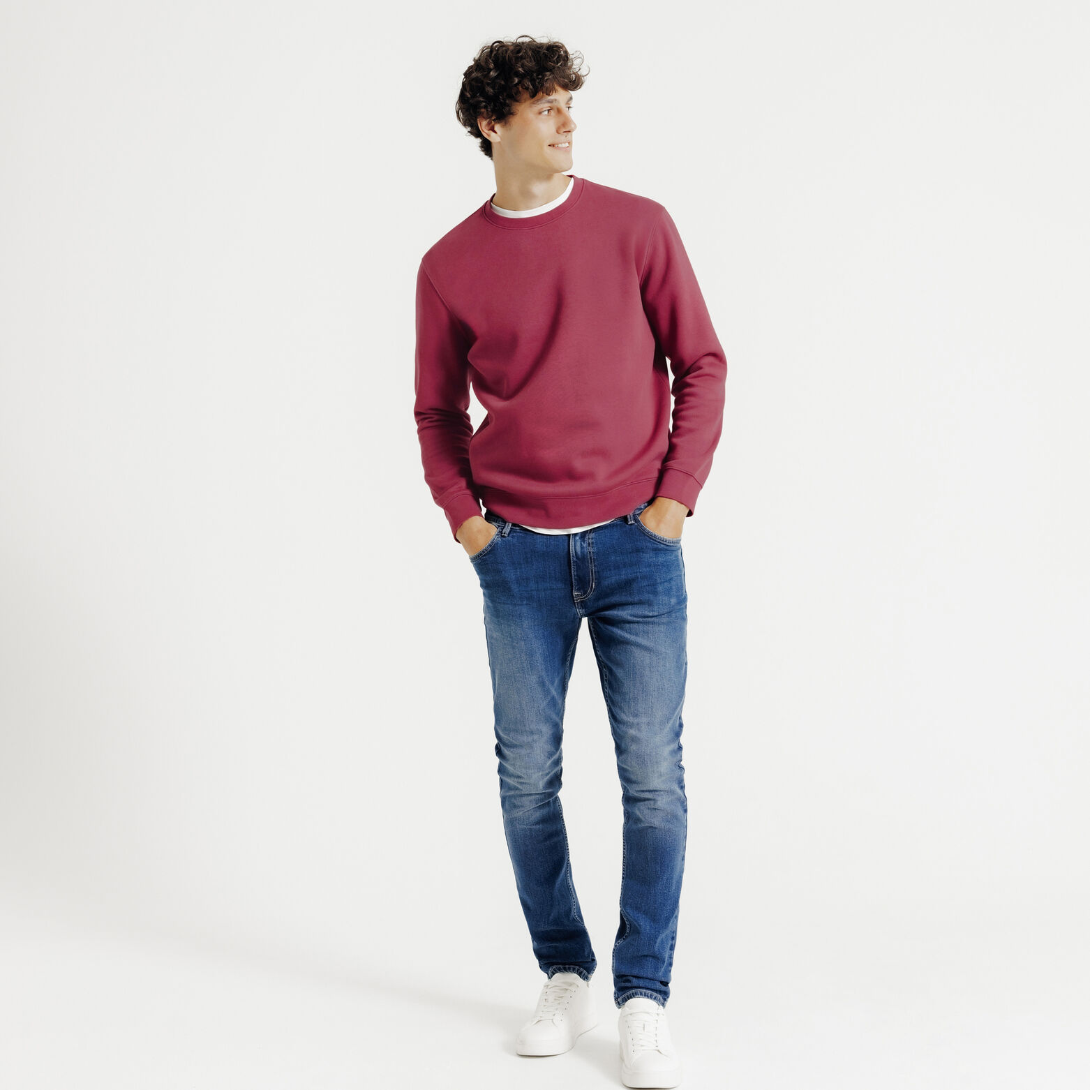 Effen sweater met ronde hals