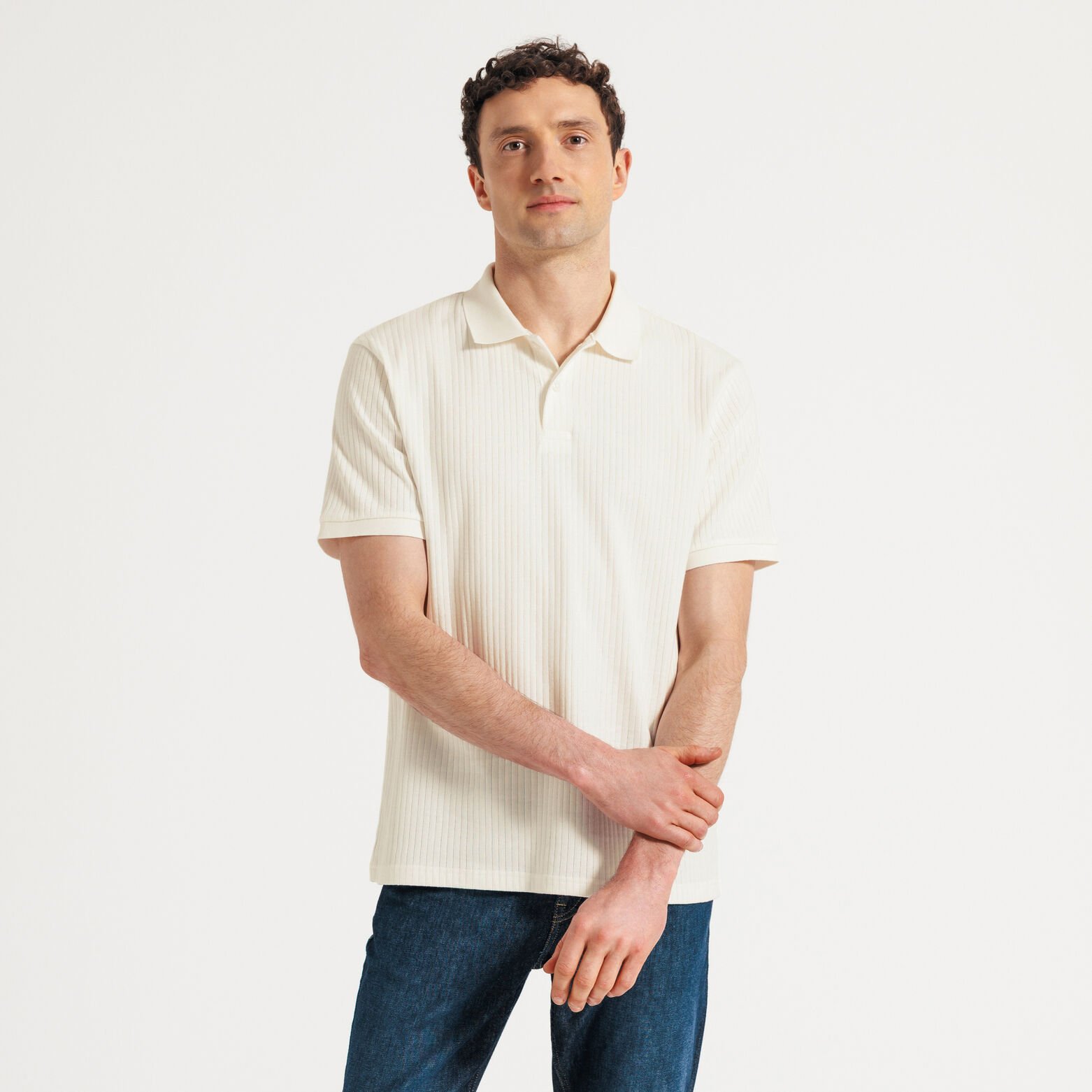 Polo manches courtes textur&eacute;