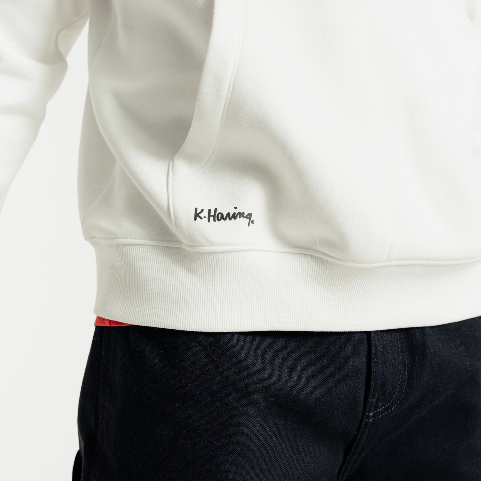 Sweat &agrave; capuche imprim&eacute; licence Keith Haring