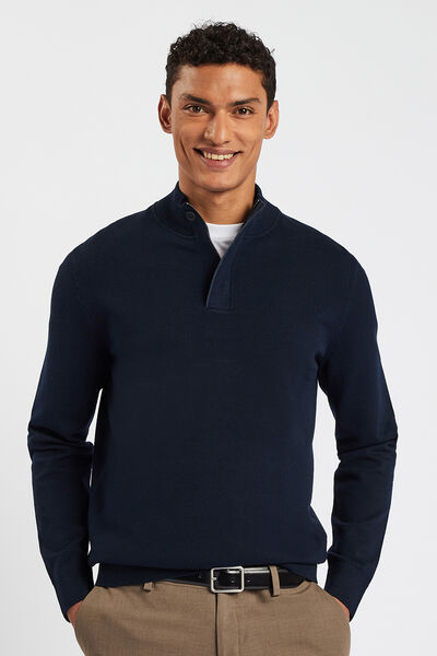 Pull col camionneur uni manches longues en lambswool