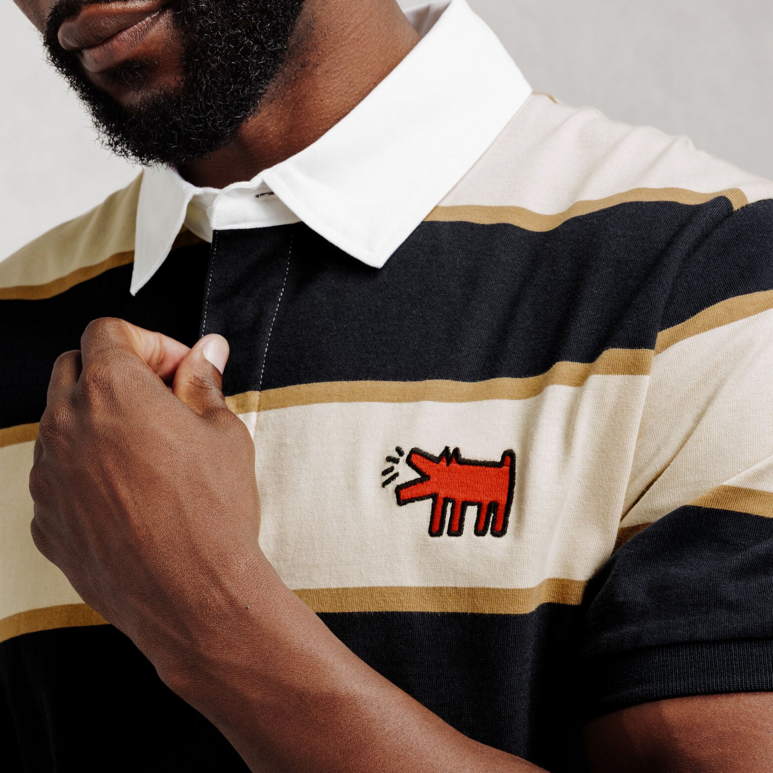 Geborduurde polo korte mouwen licentie Keith Harin