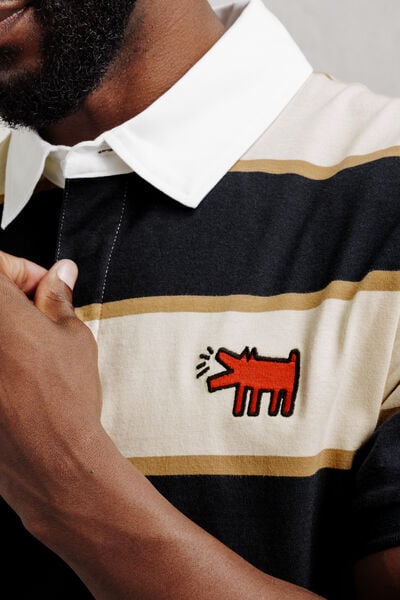 Geborduurde polo korte mouwen licentie Keith Harin