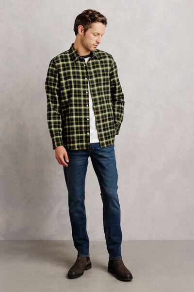 Chemise regular col fran&ccedil;ais &agrave; carreaux