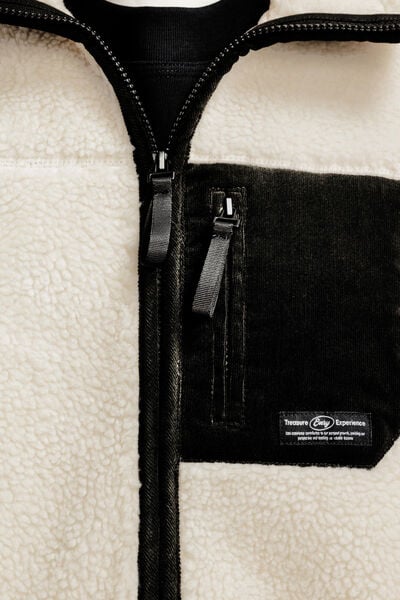 Veste zipp&eacute;e sherpa contrast&eacute;e