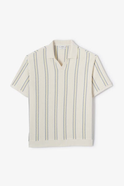 Polo manches courtes ray&eacute; col resort