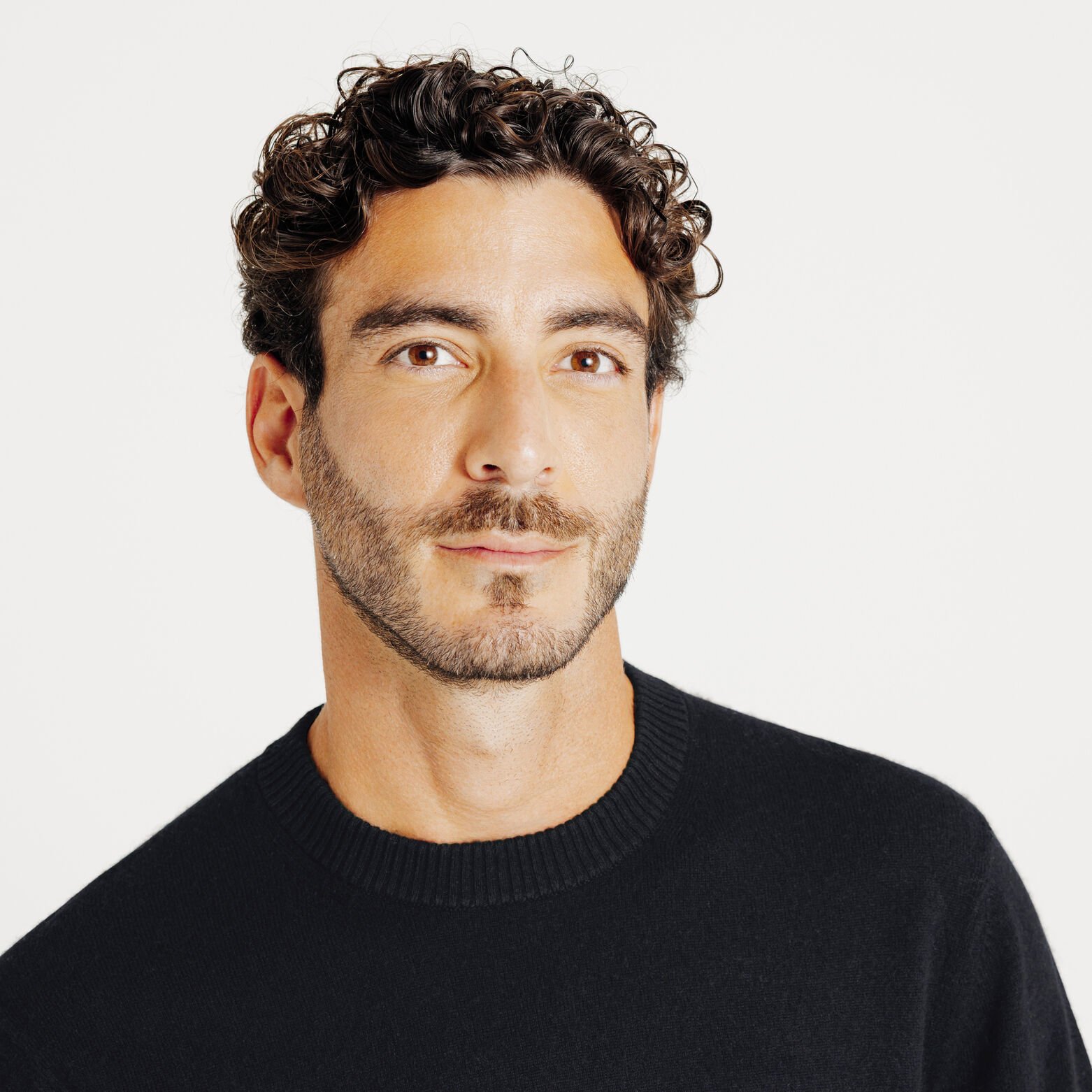 Pull col rond mérinos cachemire