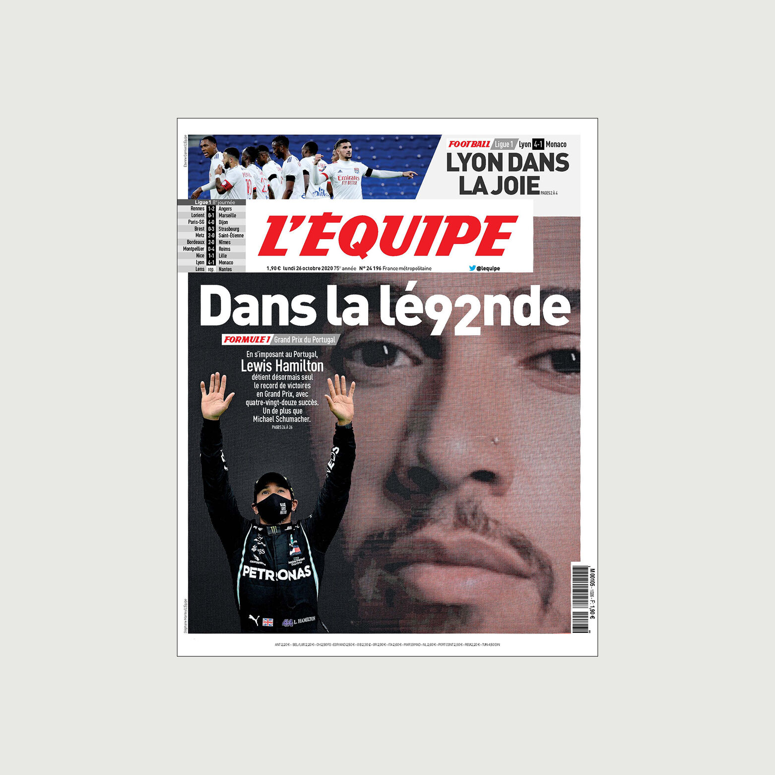 Sweater ronde hals met print L'&Eacute;quipe licentie