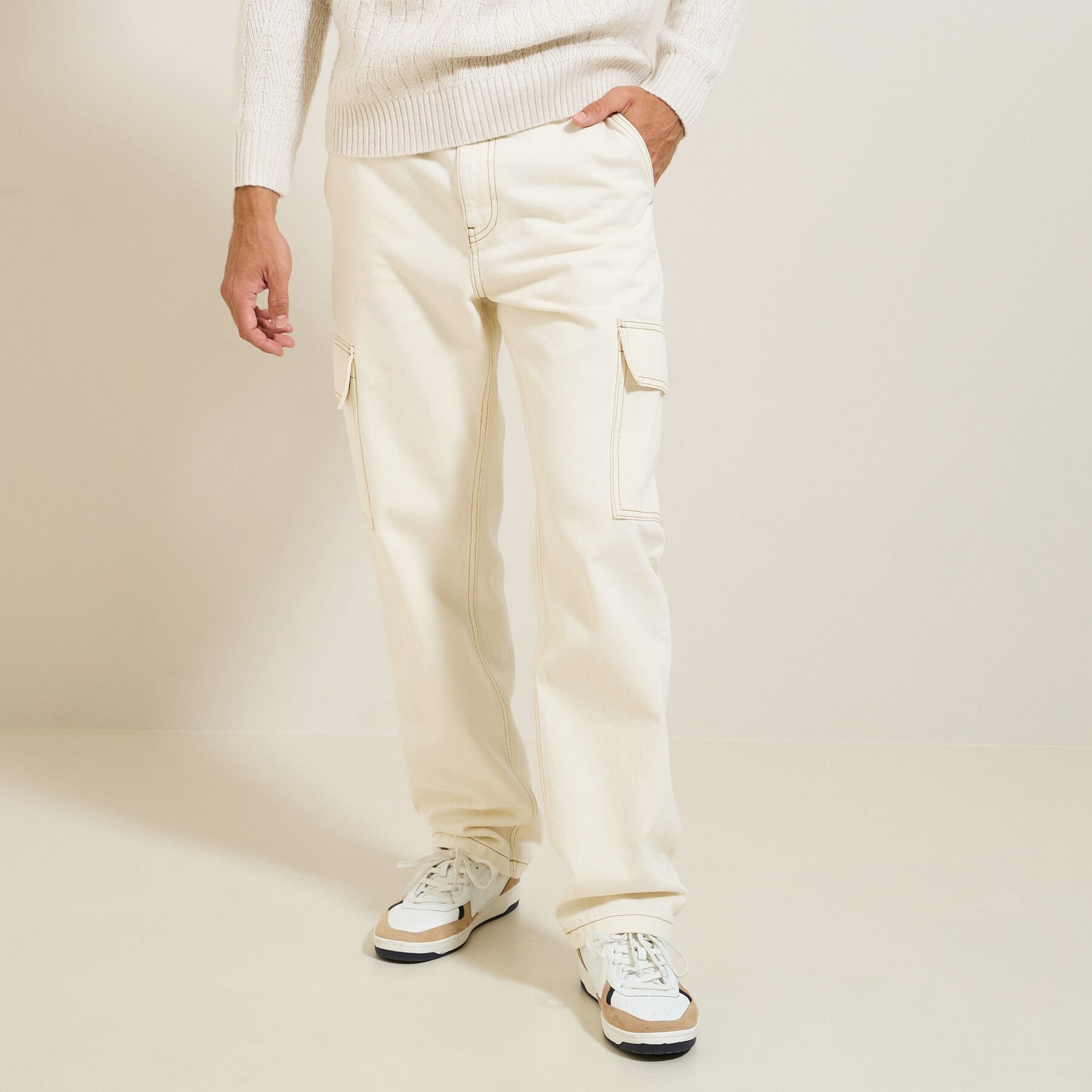 Jean beige homme shop