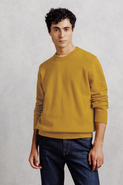 Trui met ronde hals en merino