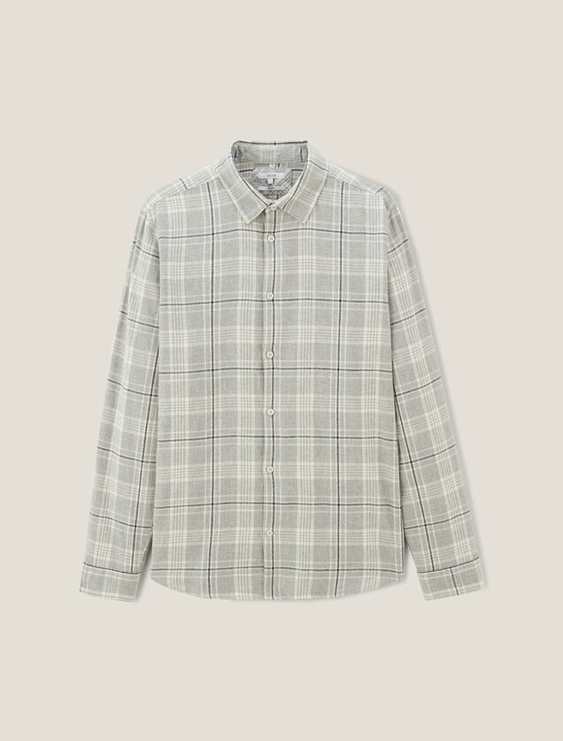Chemise en coton flanelle &agrave; carreaux