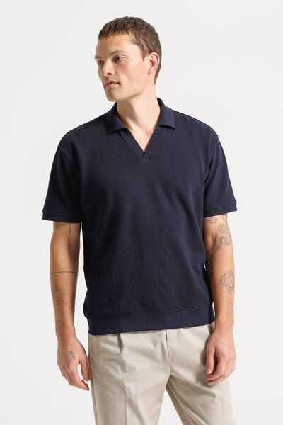 Polo korte mouwen met resortkraag in ribstof