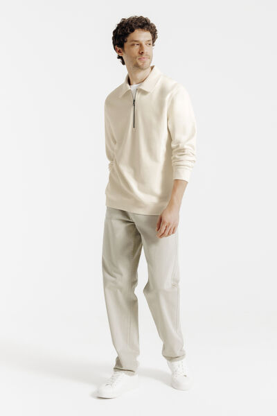 Sweat col polo zipp&eacute; uni