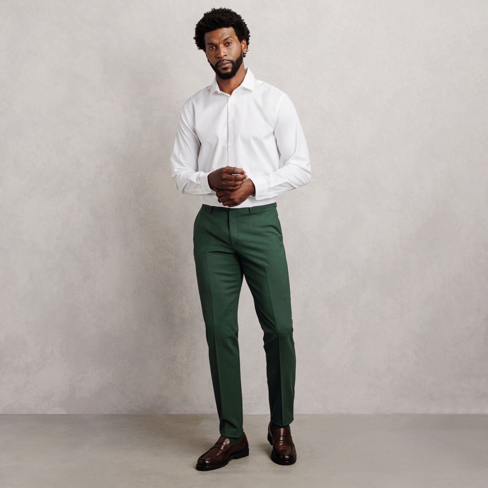 Pantalon de costume slim bi-stretch uni