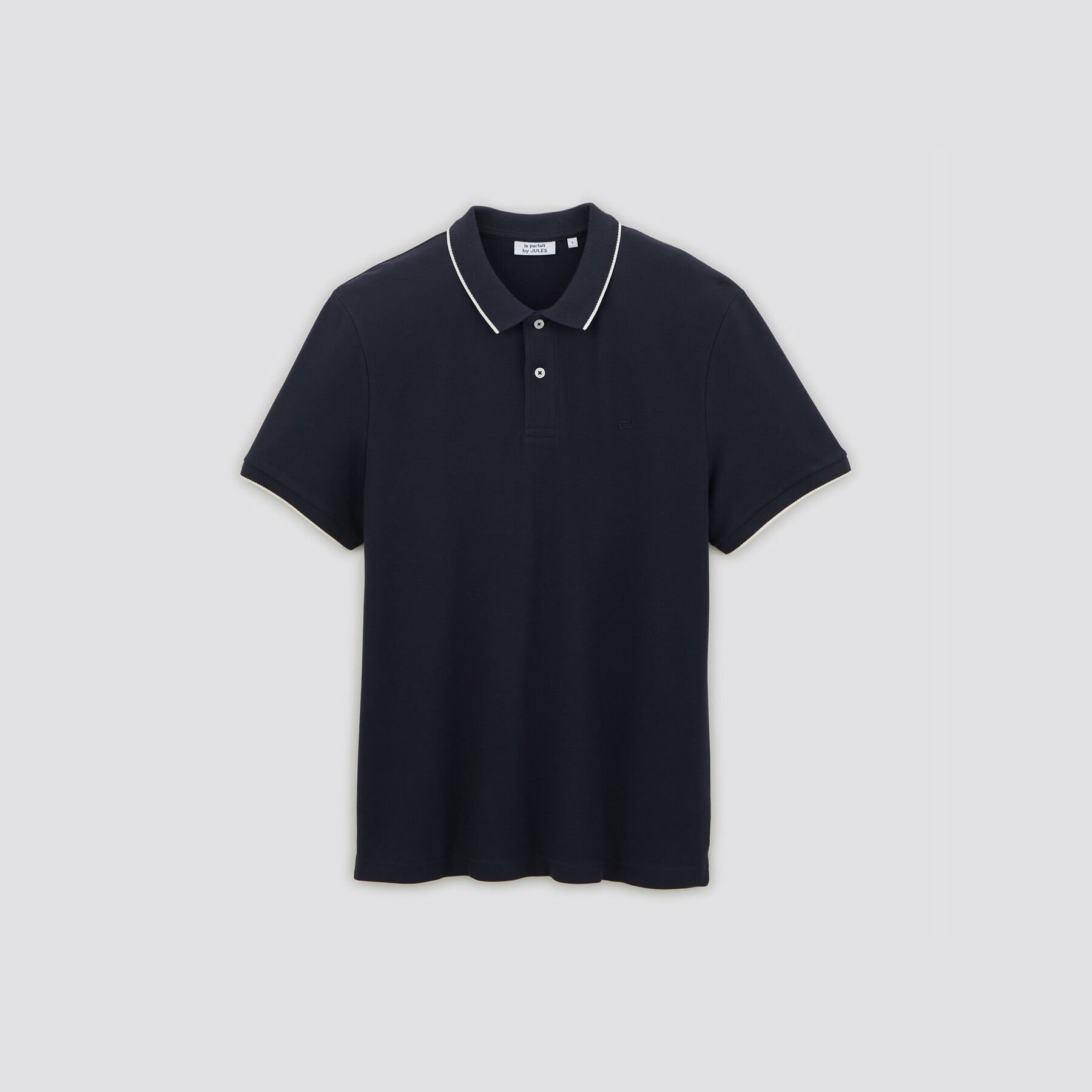 Polo manches courtes uni le parfait by Jules Bleu fonce Jules